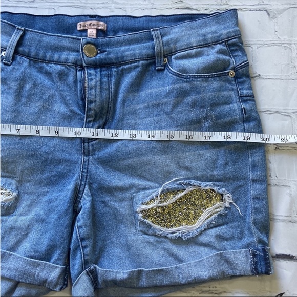 JUICY COUTURE Distressed Glitter Women’s Jean Shorts Size 12. - Picture 10 of 10